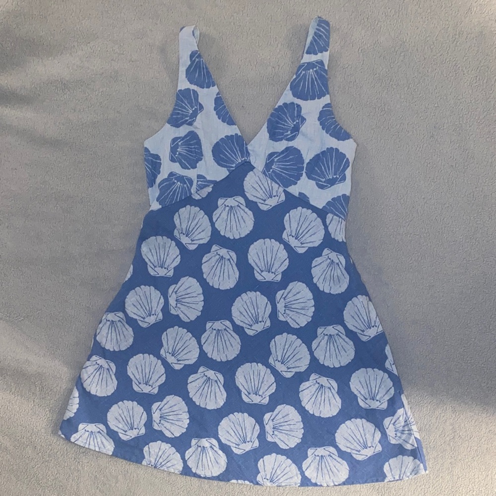 Abercrombie & Fitch Blue and White Seashell Mini Dress